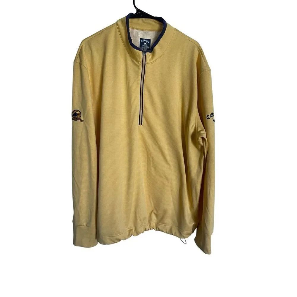 Callaway Mens Yellow Weather Series 1/4 Zip Pullover Sweater Size 2XL